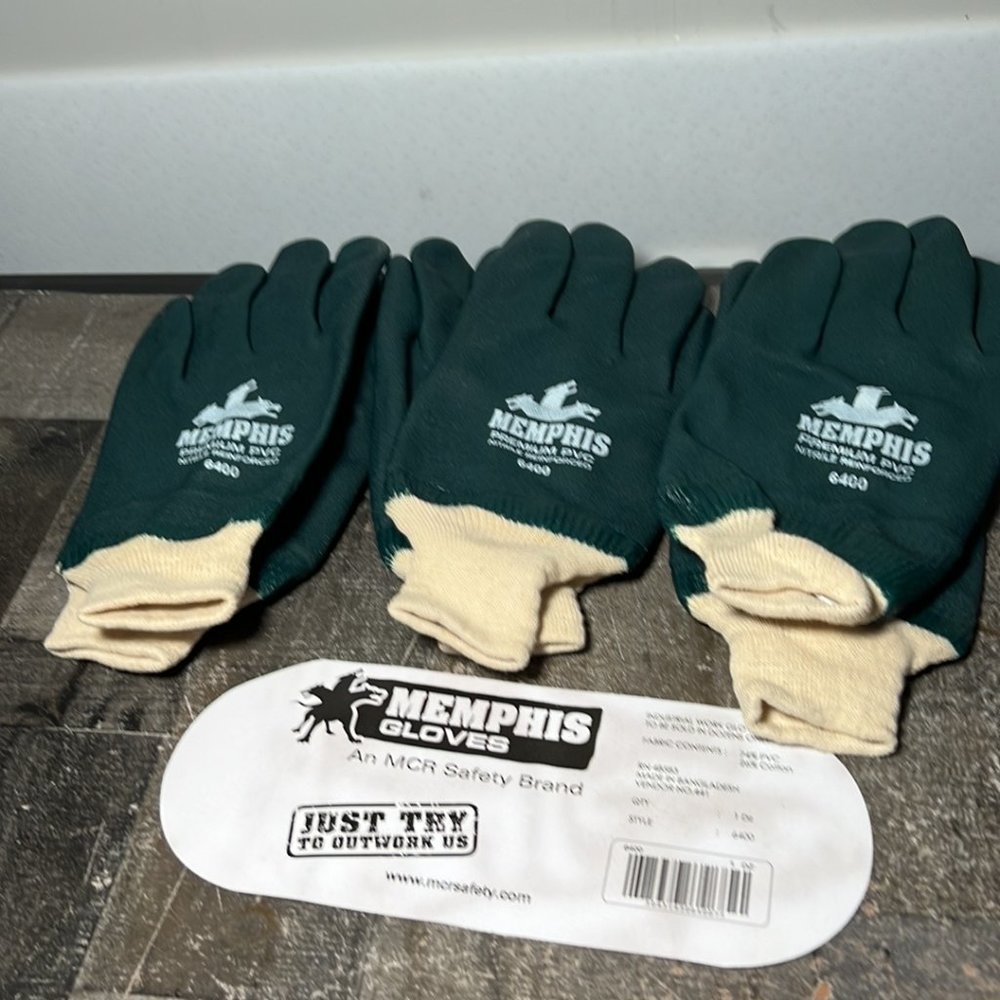 New Unused Memphis Gloves MCR Safety Brand Large 3 Pair